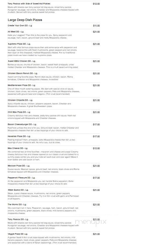 Vito's Pizza - Walbridge, OH menu_pic