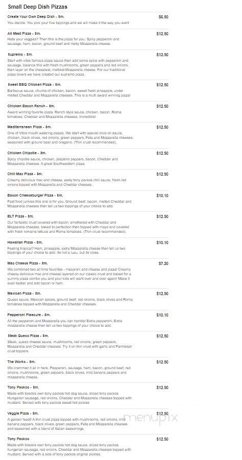 Vito's Pizza - Walbridge, OH menu_pic