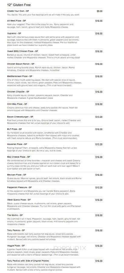 Vito's Pizza - Walbridge, OH menu_pic