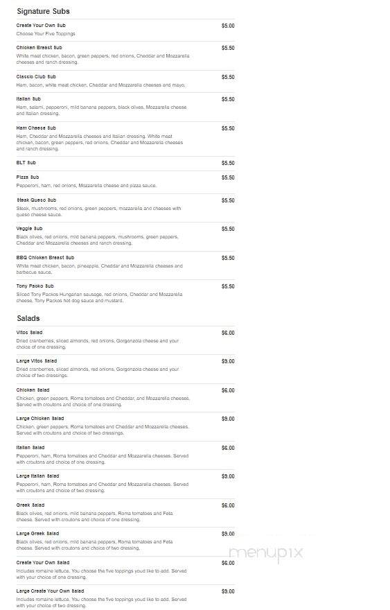 Vito's Pizza - Walbridge, OH menu_pic