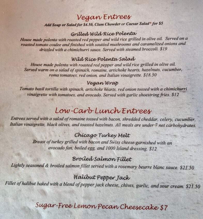 Silver Salmon Grille - Astoria, OR menu_pic