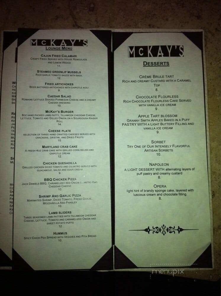 McKay's - Los Angeles, CA menu_pic