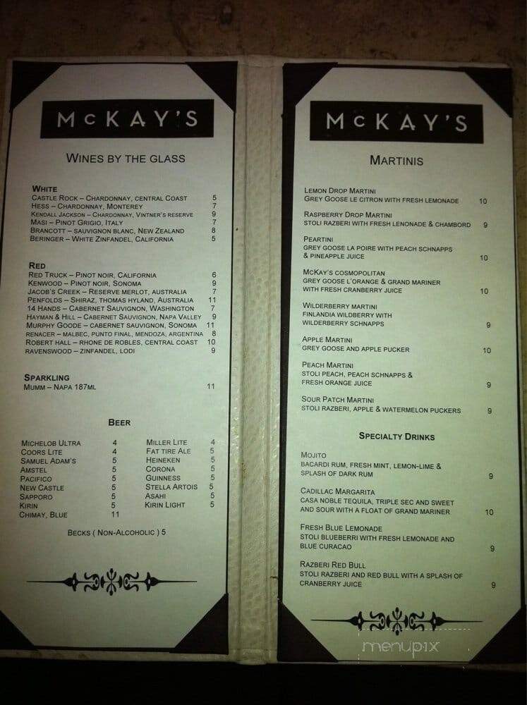McKay's - Los Angeles, CA menu_pic