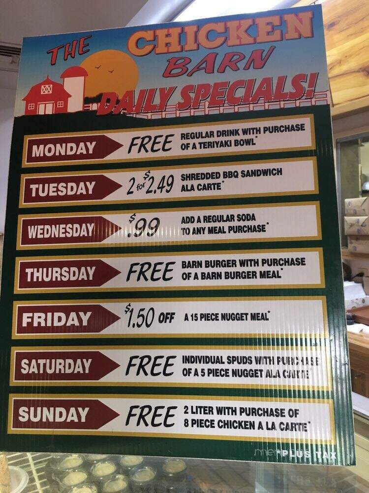 Chicken Barn - Modesto, CA menu_pic