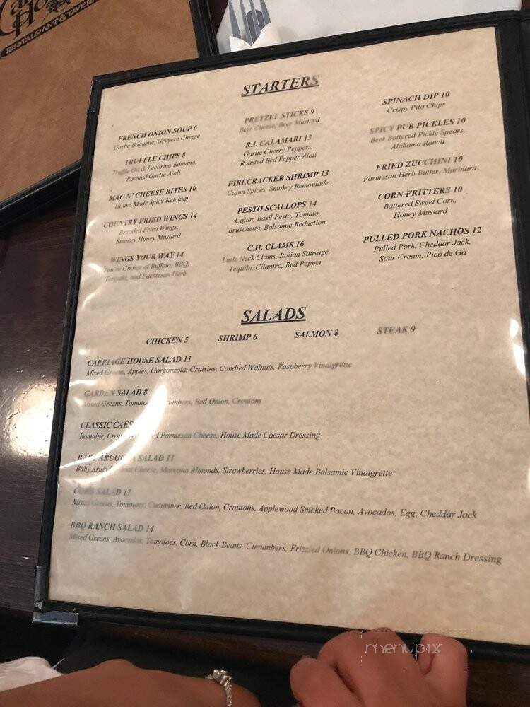 Carriage House Restaurant & Tavern The - Patterson, NY menu_pic