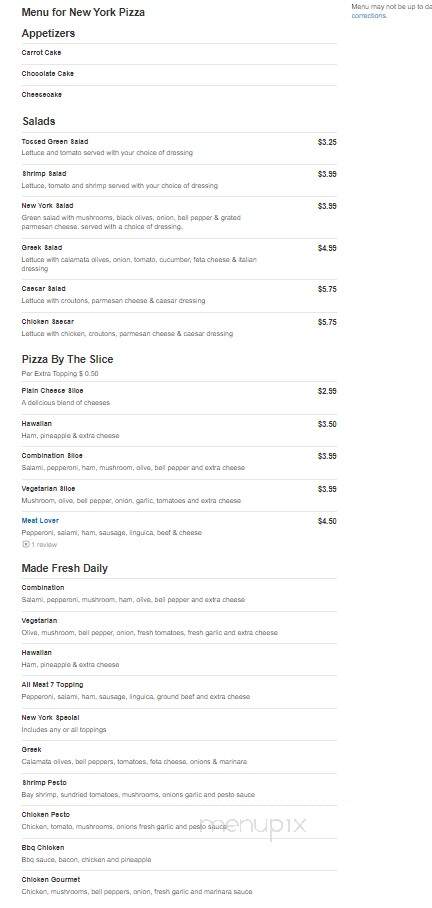 New York Pizza - Lexington, NC menu_pic