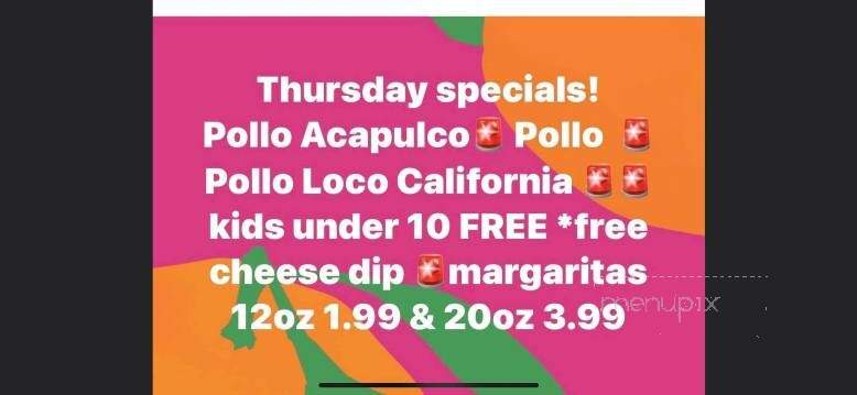 La Cascada Mexican Grill - Arthur, IL menu_pic