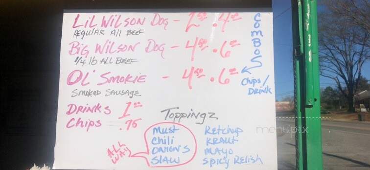 Wilson's Weenie Wagon - Statesville, NC menu_pic