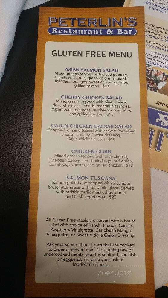 Peterlin's Resturant Bar - Farmington Hills, MI menu_pic