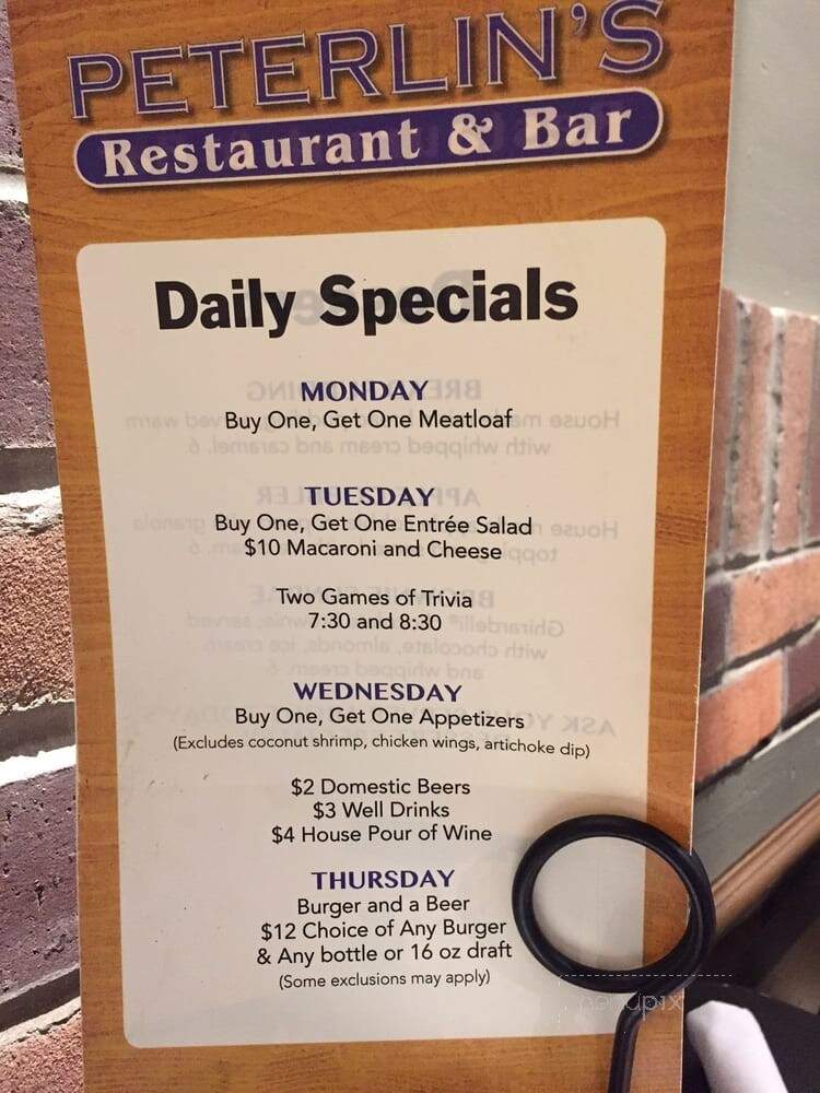 Peterlin's Resturant Bar - Farmington Hills, MI menu_pic