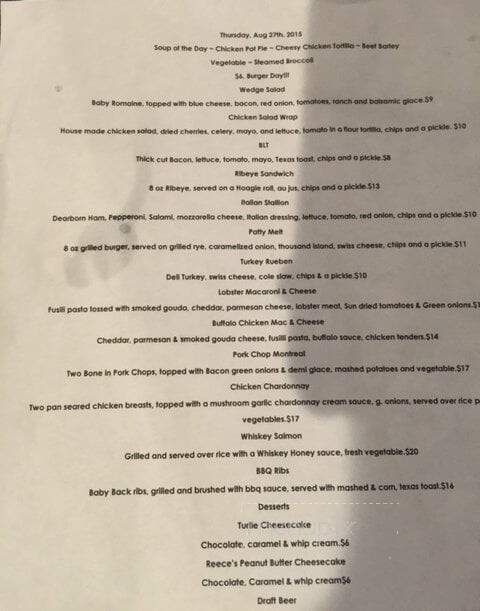 Peterlin's Resturant Bar - Farmington Hills, MI menu_pic