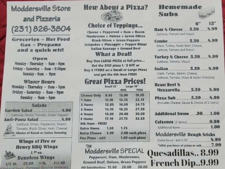 Moddersville Store & Pizzeria - Falmouth, MI