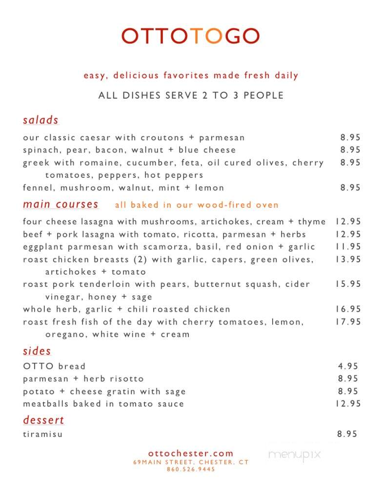 OTTO Pizza Chester - Chester, CT menu_pic