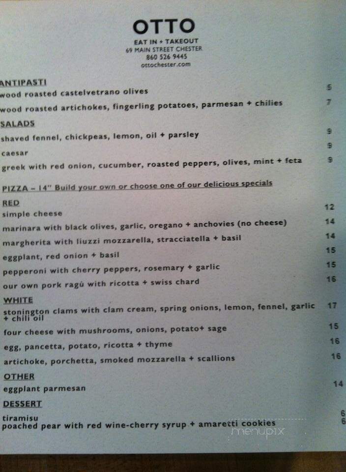 OTTO Pizza Chester - Chester, CT menu_pic