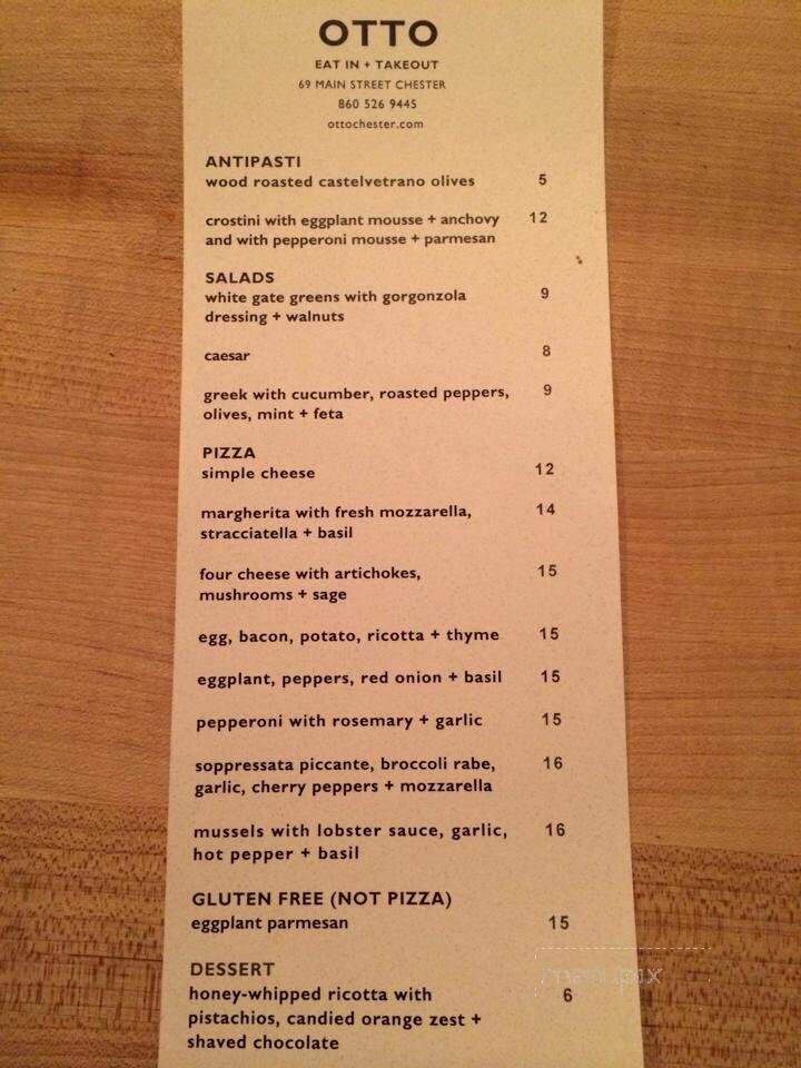 OTTO Pizza Chester - Chester, CT menu_pic
