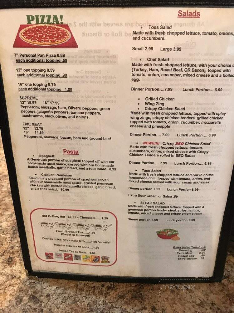 West End Cafe - West Union, WV menu_pic