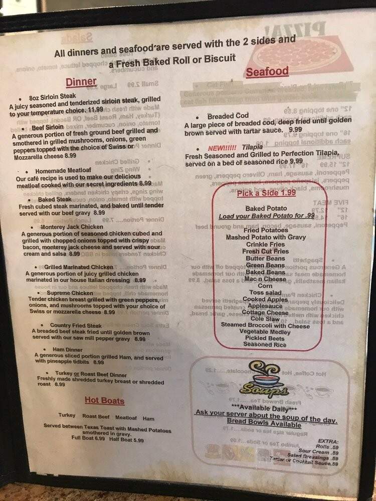 West End Cafe - West Union, WV menu_pic