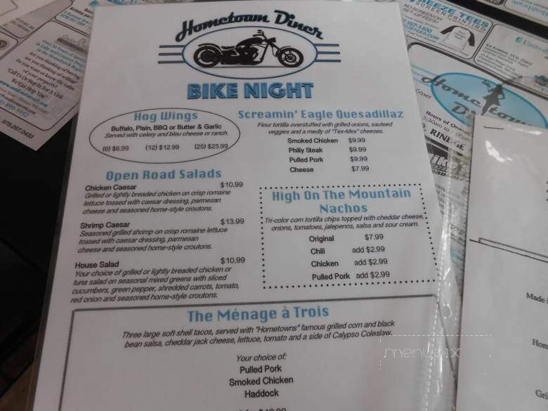 Hometown Diner - Rindge, NH menu_pic