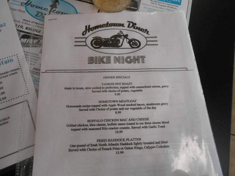 Hometown Diner - Rindge, NH menu_pic