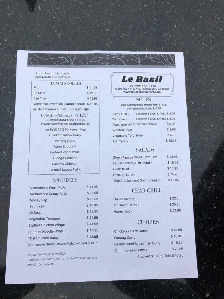 Le Basil - Palm Desert, CA