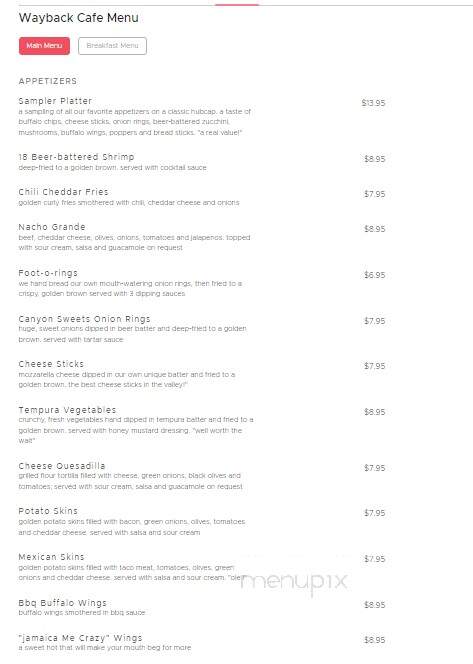 Wayback Cafe - Lewiston, ID menu_pic