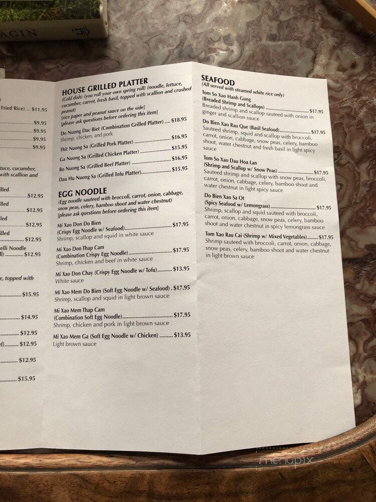Saigon Cafe - Bluffton, SC menu_pic
