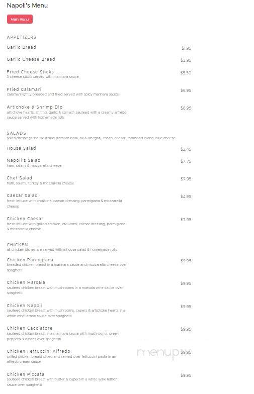 Napoli's - Lumberton, TX menu_pic