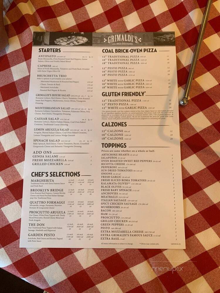 Grimaldi's Pizzeria - Peoria, AZ menu_pic