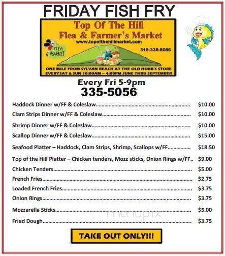 Top of The Hill Restaurant - Blossvale, NY menu_pic