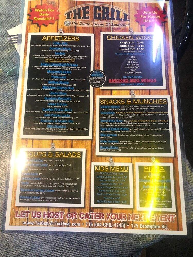 The Grill at the Dome - Tonawanda, NY menu_pic