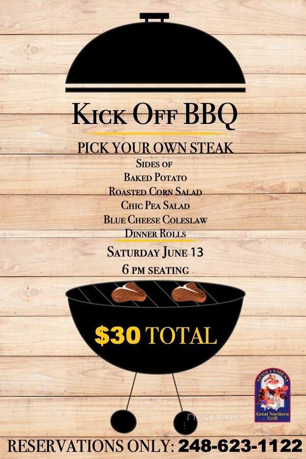 Sportsmen's Great Northern Grill - Clarkston, MI menu_pic