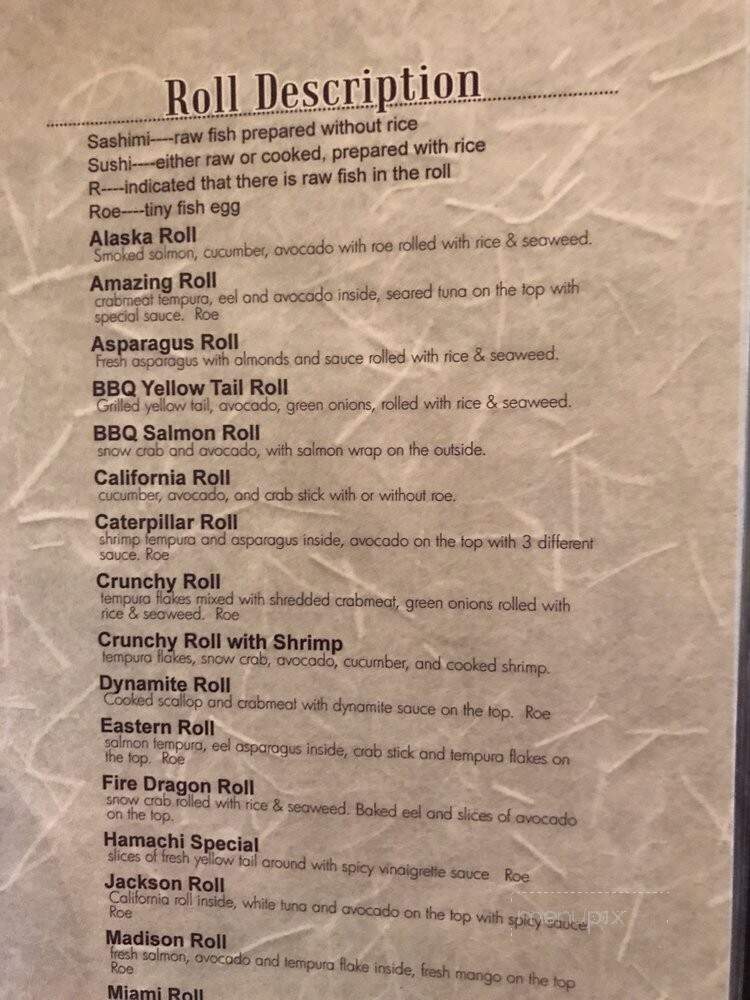 Nagoya - Hammond, LA menu_pic
