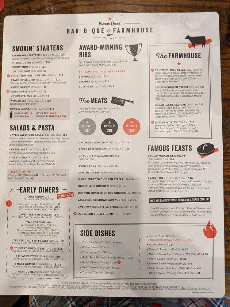 Famous Dave's - Chandler, AZ menu_pic