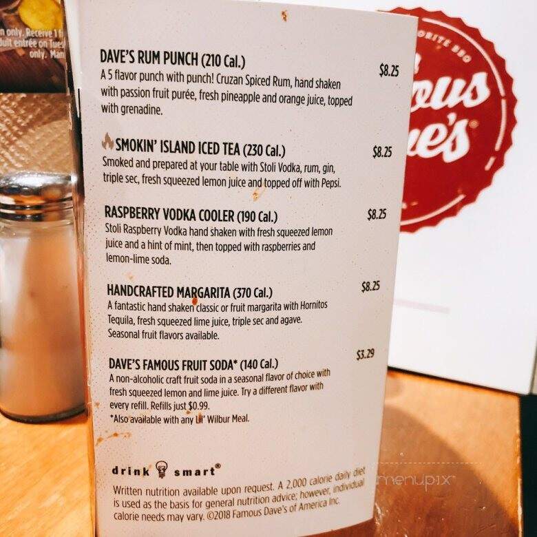 Famous Dave's - Chandler, AZ menu_pic