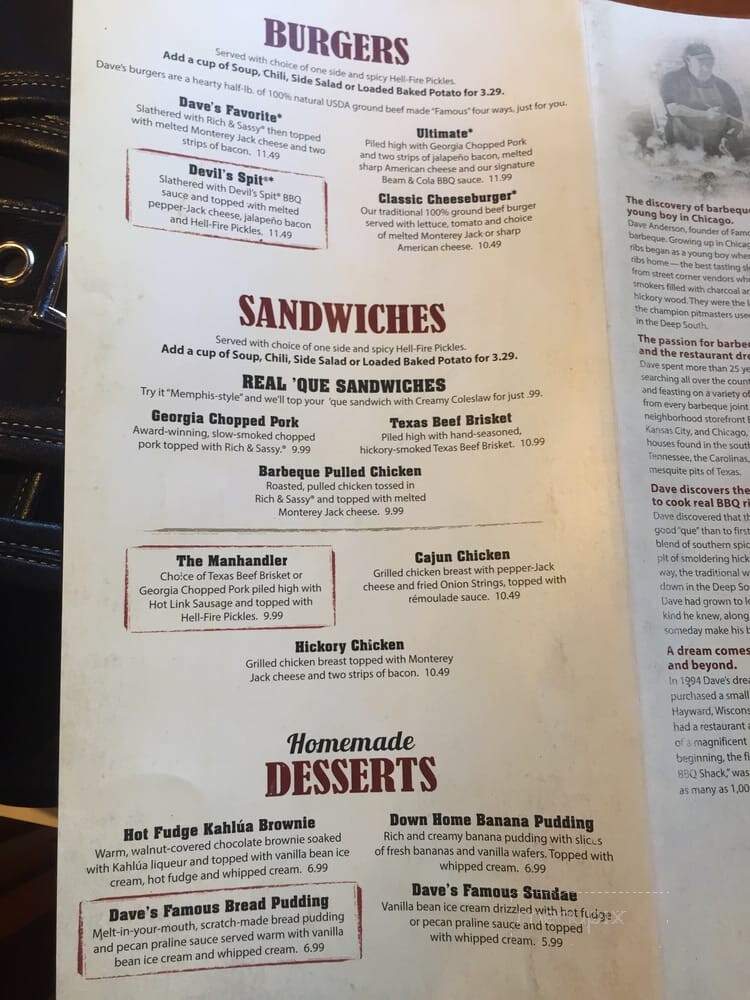 Famous Dave's - Chandler, AZ menu_pic