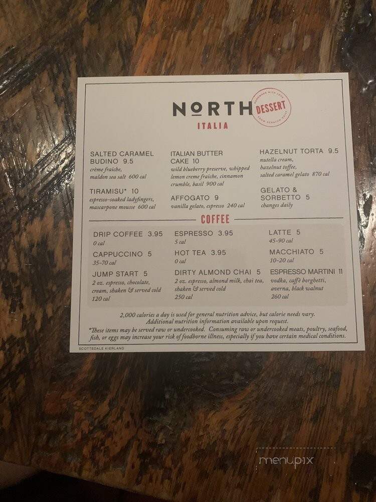 North Restaurant - Scottsdale, AZ menu_pic
