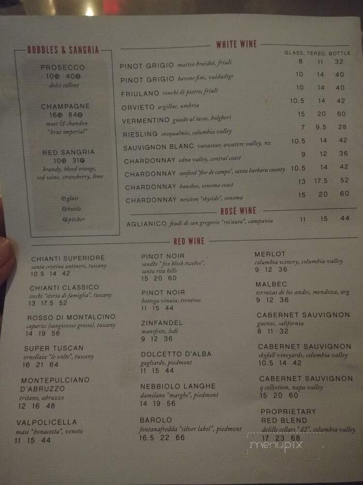 North Restaurant - Scottsdale, AZ menu_pic
