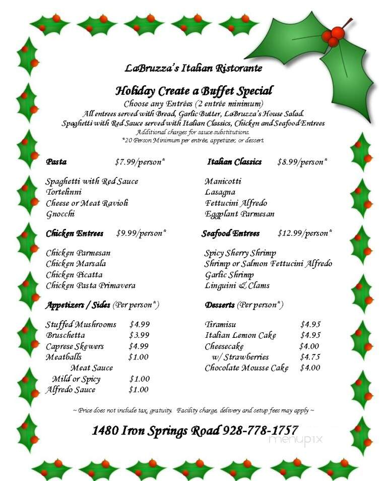 Labruzza's Italian Ristorante - Prescott, AZ menu_pic