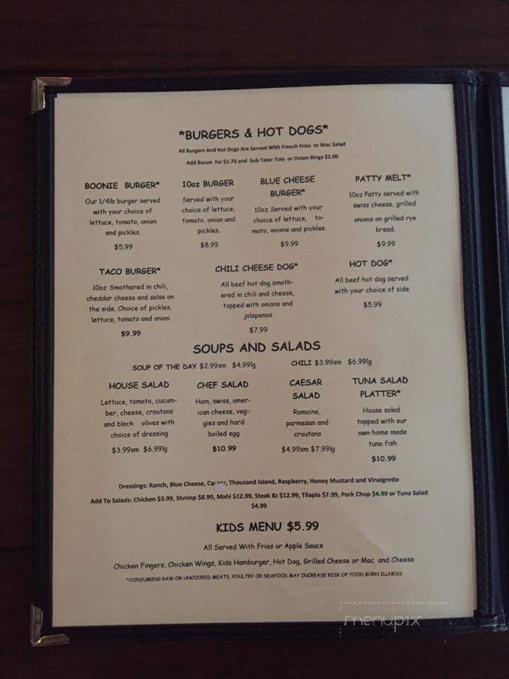 Boonies Restaurant & Lounge - Loxahatchee, FL menu_pic