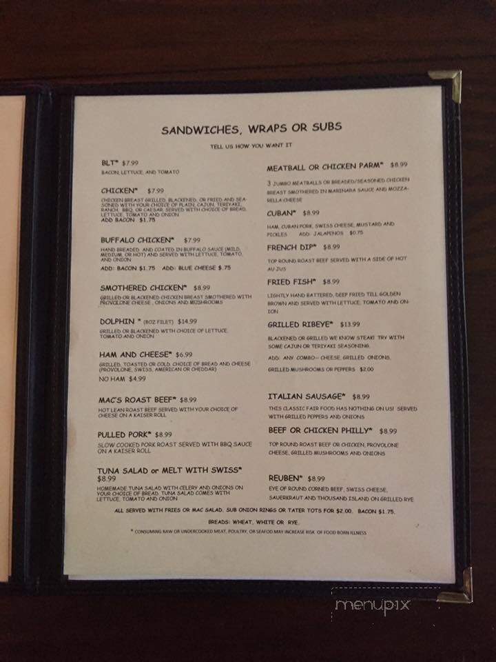 Boonies Restaurant & Lounge - Loxahatchee, FL menu_pic