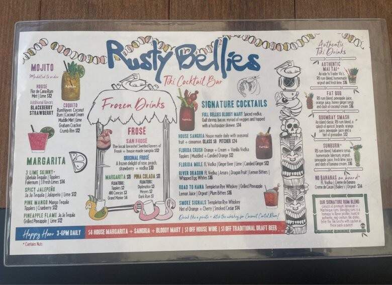 Rusty Bellies Waterfront - Tarpon Springs, FL menu_pic
