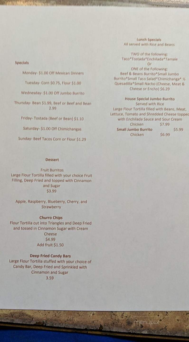 Red Pepper Mexican Restaurant - Port Huron, MI menu_pic