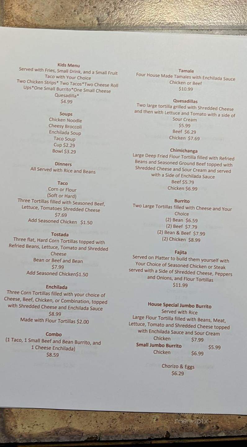 Red Pepper Mexican Restaurant - Port Huron, MI menu_pic