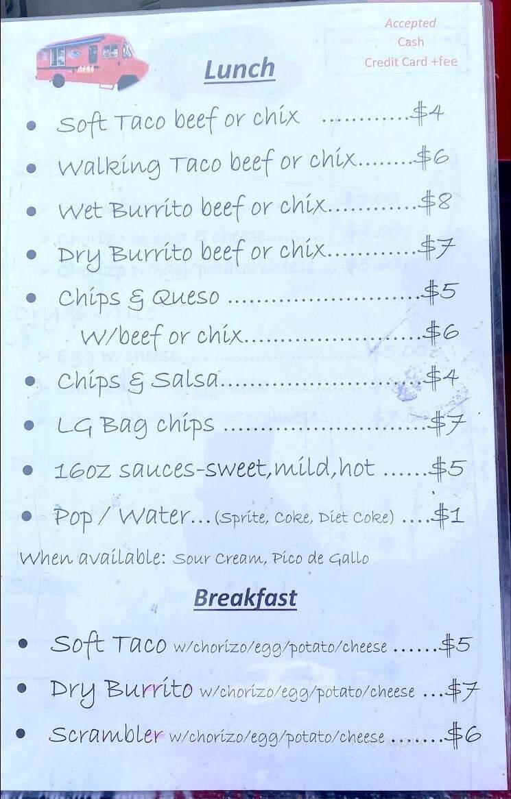 Chicos Taco House - Cadillac, MI menu_pic