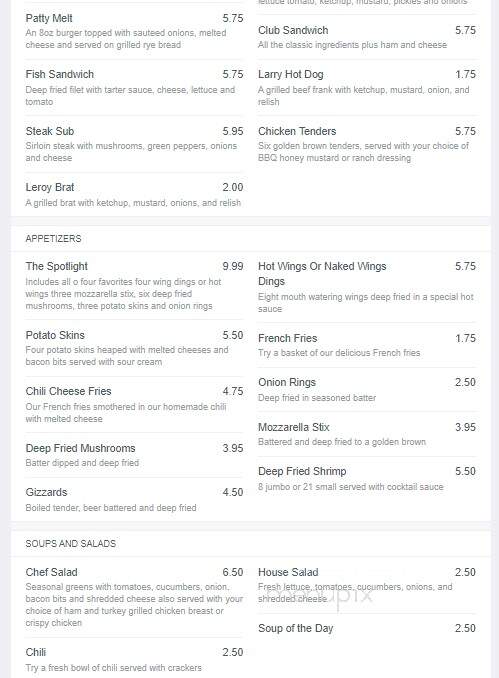 Center Stage - Lansing, MI menu_pic