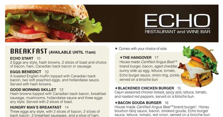 Echo Restaurant & Wine Bar - Brandon, MB menu_pic