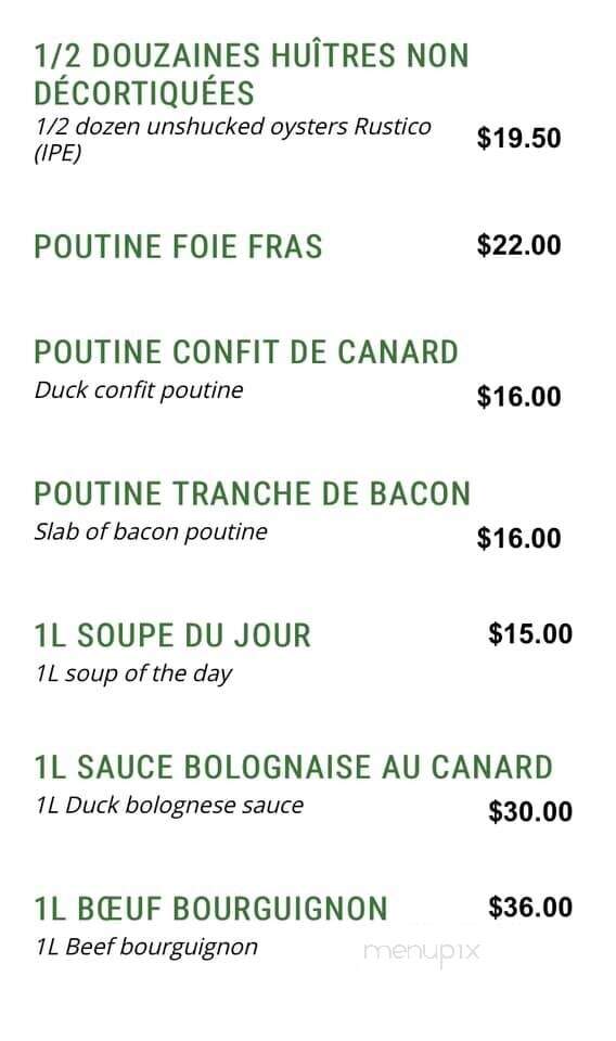Restaurant Le Gourmand - Pointe-Claire, QC menu_pic