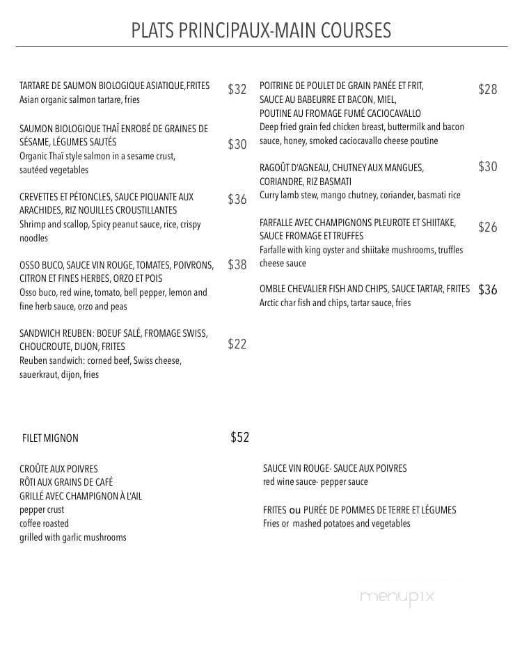 Restaurant Le Gourmand - Pointe-Claire, QC menu_pic