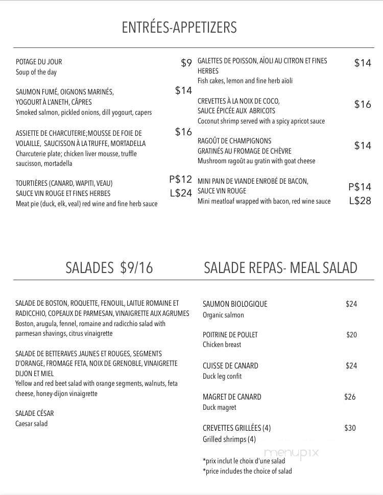 Restaurant Le Gourmand - Pointe-Claire, QC menu_pic