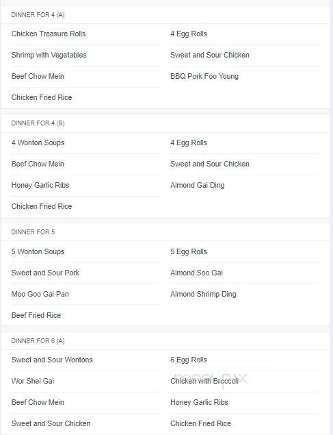 East West Restaurant - Dartmouth, NS menu_pic